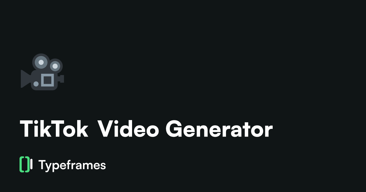 AI TikTok Video Generator